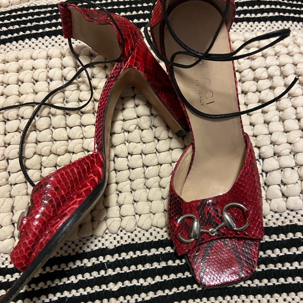 Authentic Gucci snake skin heels